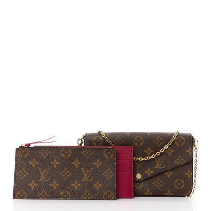 Louis Vuitton Monogram Pochette Felicie Chain Wallet Fuchsia 3 of 17