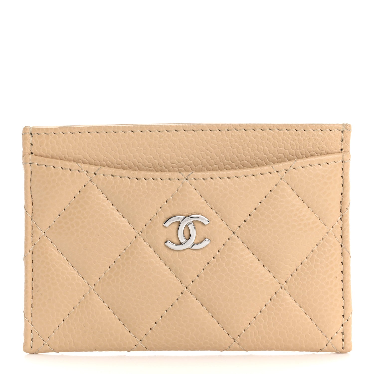 Chanel Caviar Quilted Card Holder Beige 1 of 10