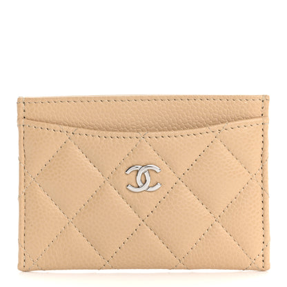 Chanel Caviar Quilted Card Holder Beige 1 of 10