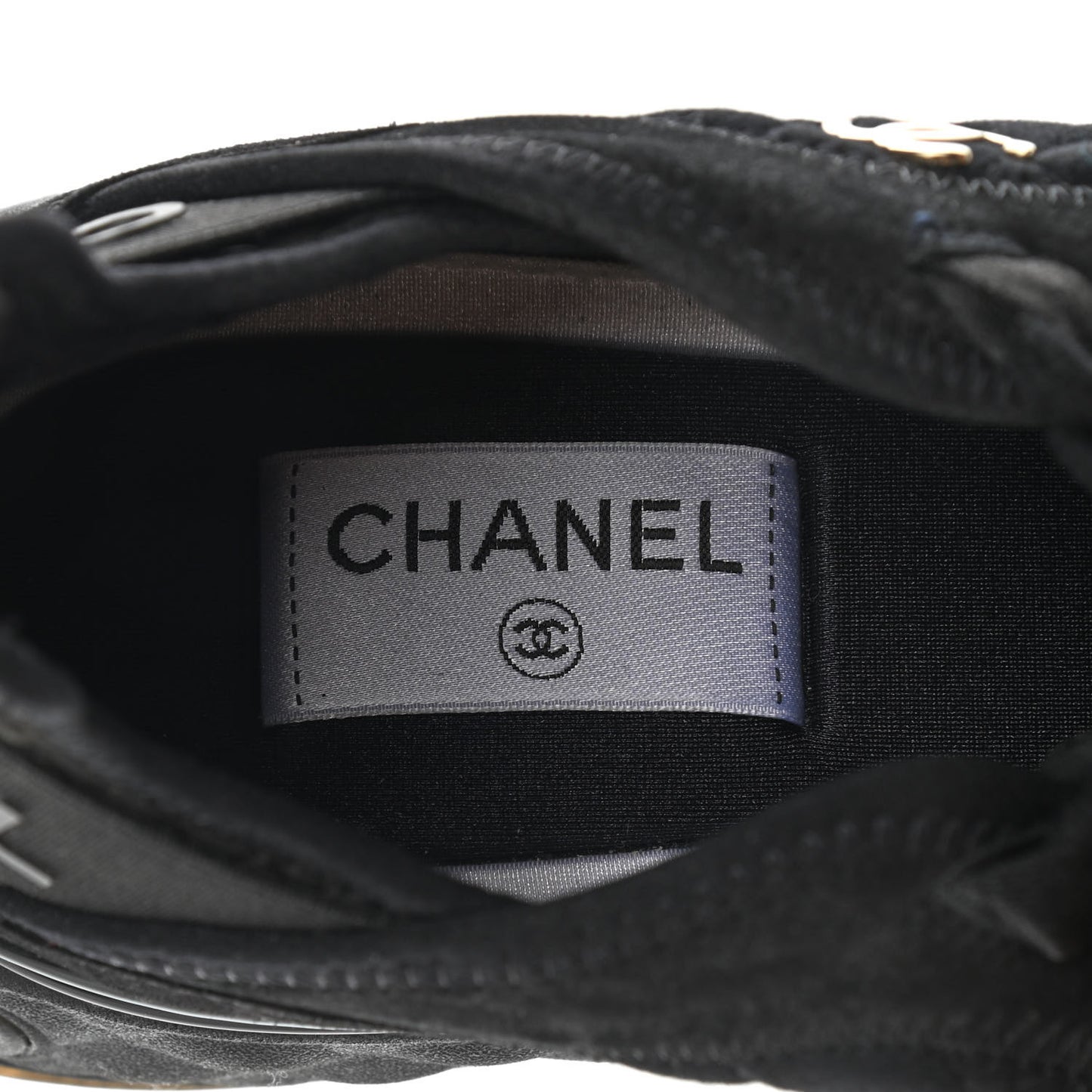 Suede Calfskin Mixed Fibers CC Sneakers 40 Black