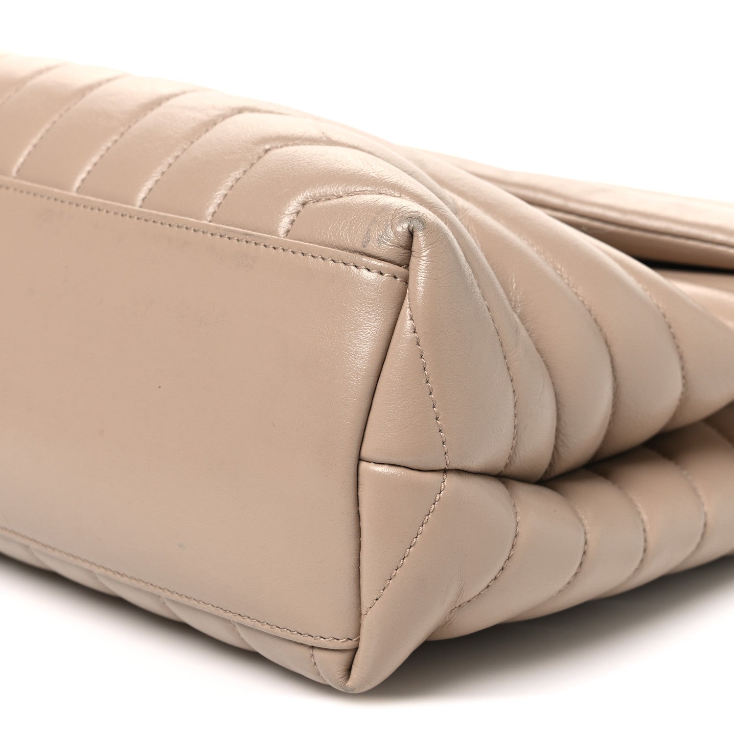 Saint Laurent Calfskin Y Quilted Monogram Medium Loulou Chain Satchel Nude Powder 9 of 12