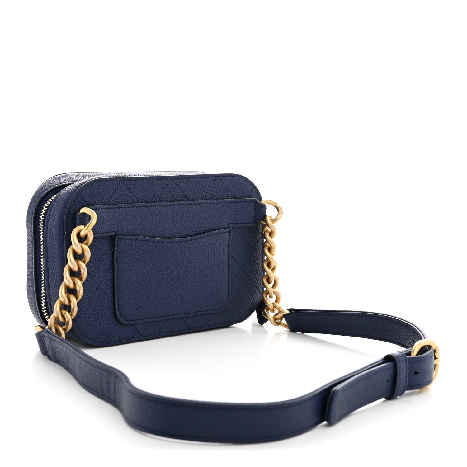 Chanel Caviar Quilted Waist Bag Navy Blue 3 of 10