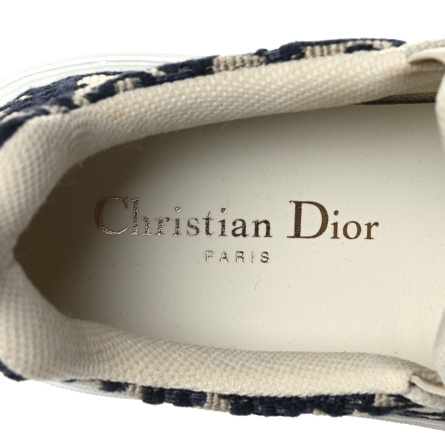 Christian Dior Canvas Oblique Embroidered Womens Solar Slip On Sneakers 36.5 Deep Blue 7 of 8