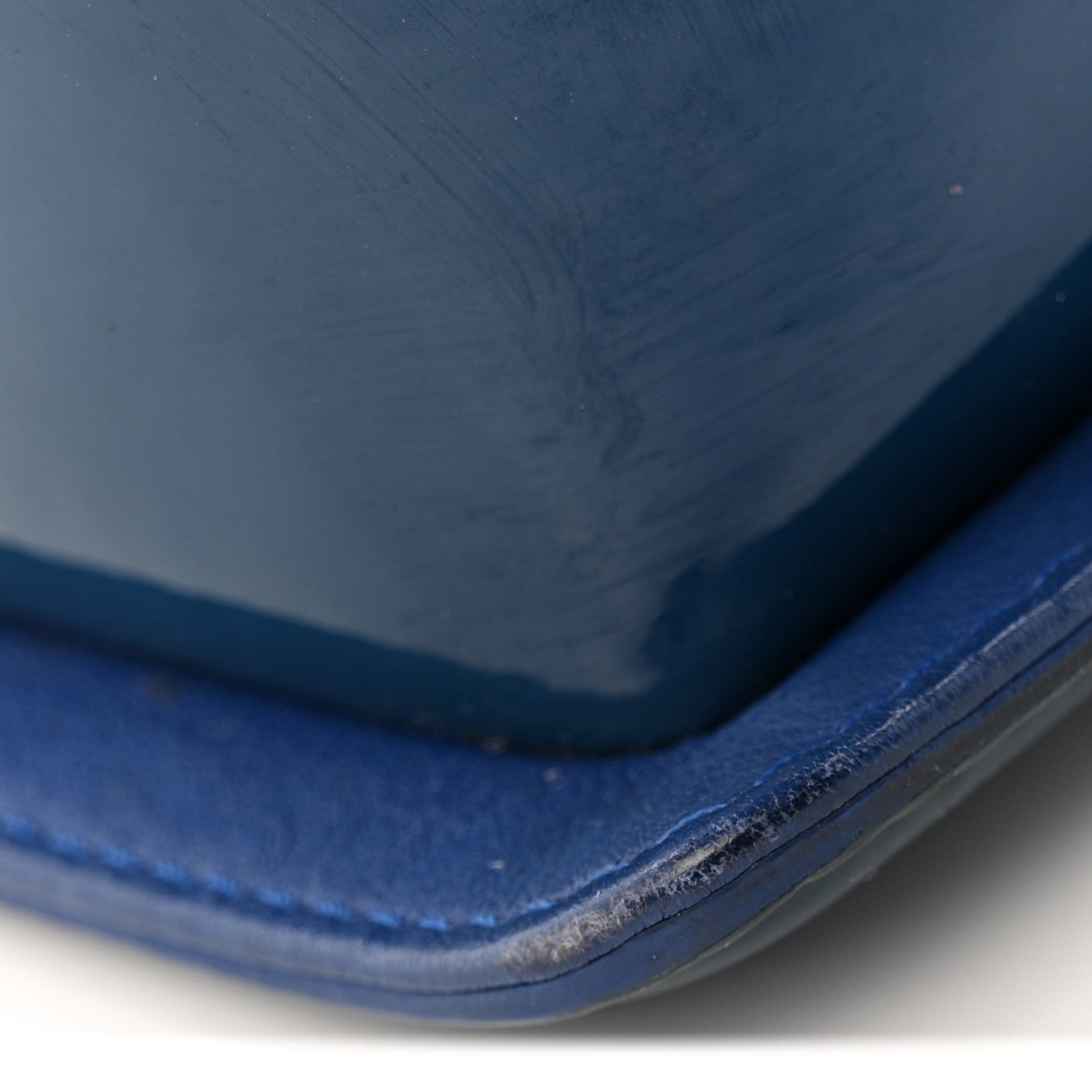 Chanel Patent Calfskin Quilted Medium Plexiglass Boy Flap Blue 11 of 16
