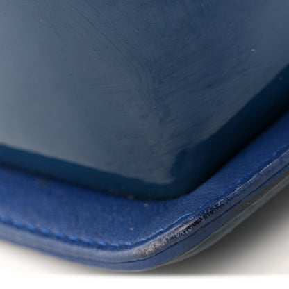Chanel Patent Calfskin Quilted Medium Plexiglass Boy Flap Blue 11 of 16
