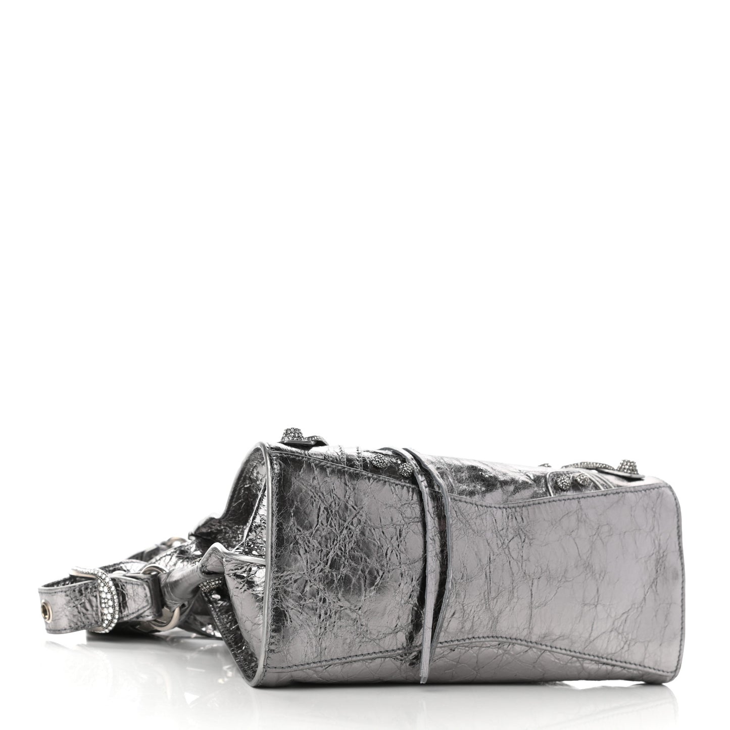 Agneau Arena Crystal Neo Cagole Handbag XS Silver