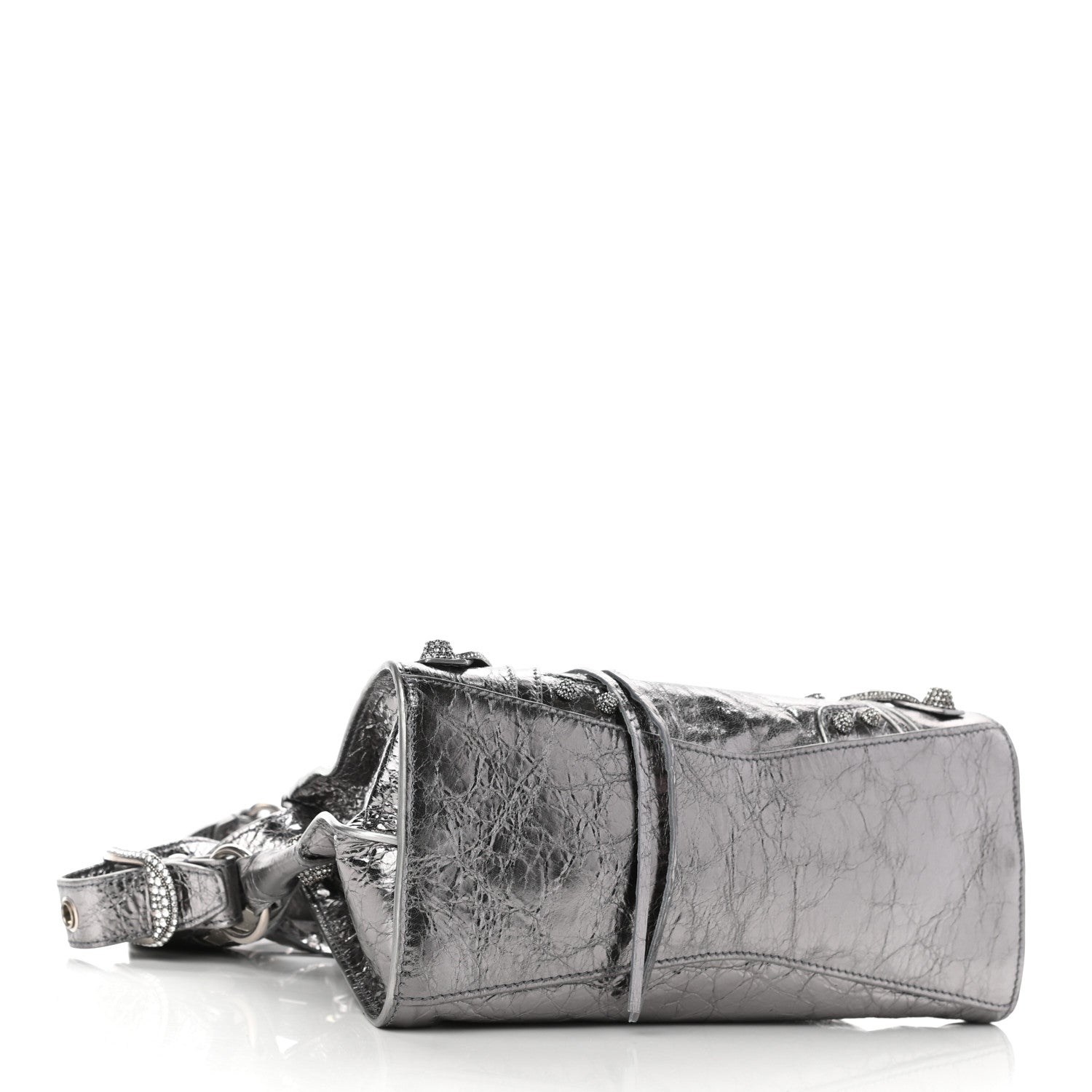 Balenciaga Agneau Arena Crystal Neo Cagole Handbag XS Silver 7 of 19