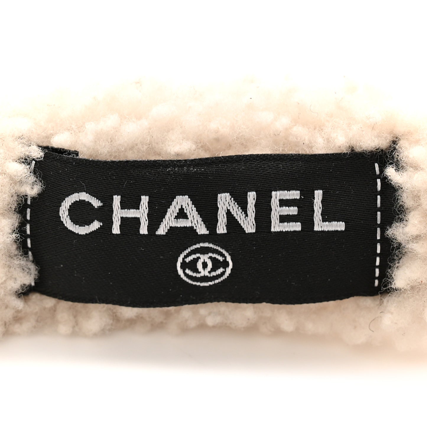 Shearling CC Ear Muffs White Black