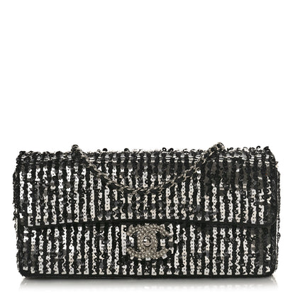 Chanel Sequin Quilted Pearl CC Flap Clutch Black 1 of 10
