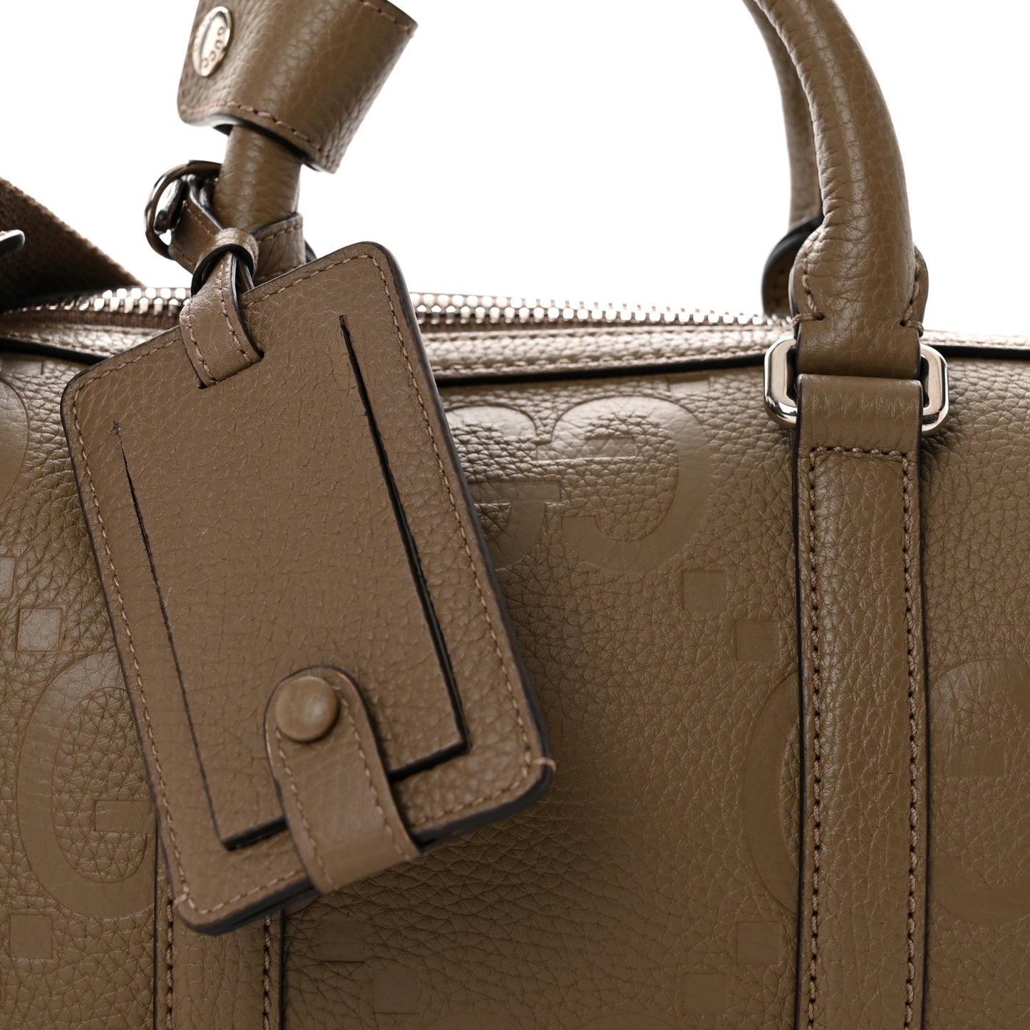 Piuma Calfskin Jumbo GG Embossed Mini Duffle Bag Good Taupe