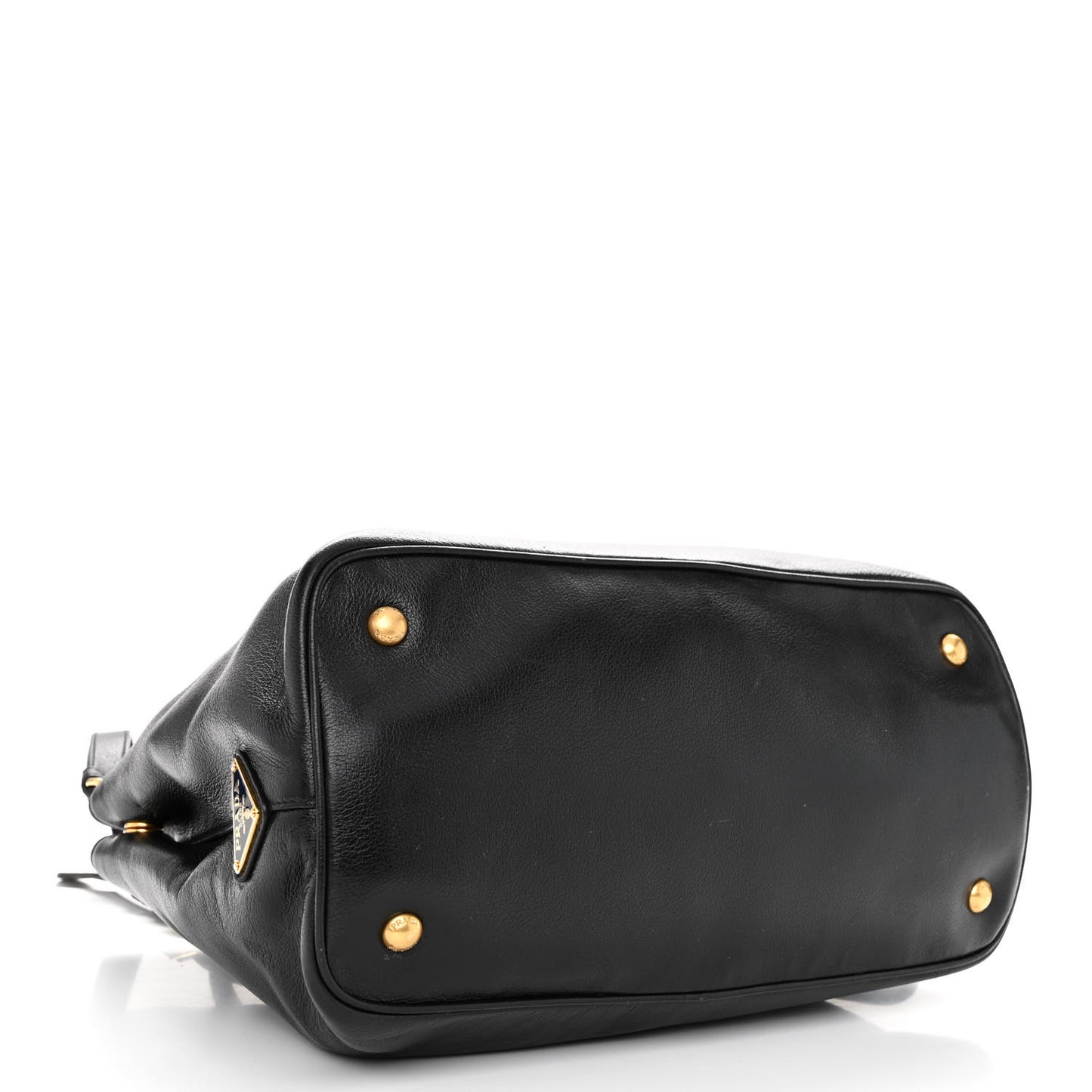 Glace Calfskin Embossed Logo Tote Black