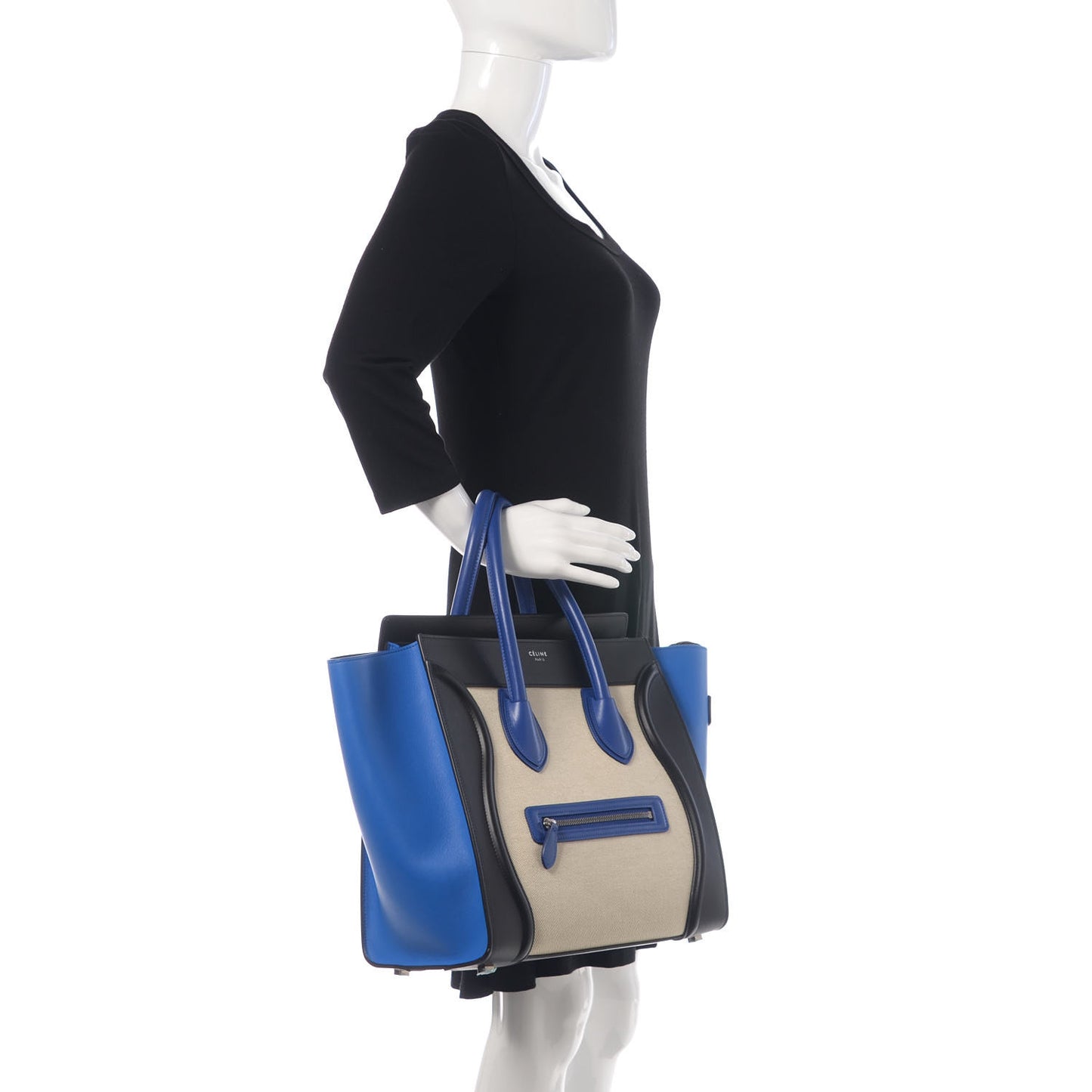 Canvas Smooth Calfskin Mini Tri-Color Luggage Indigo