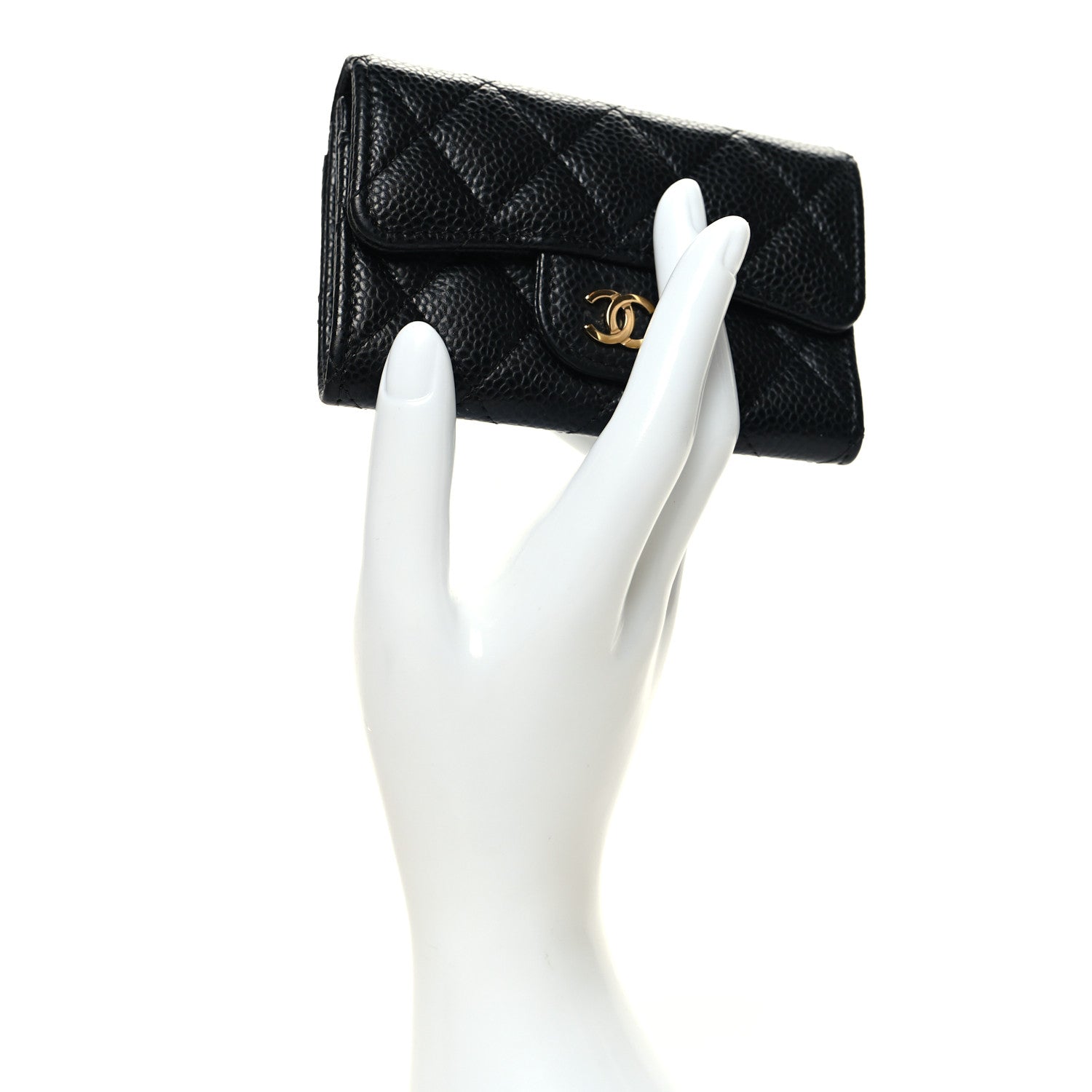 Chanel Caviar Quilted Flap Card Holder Wallet Black 2 of 10