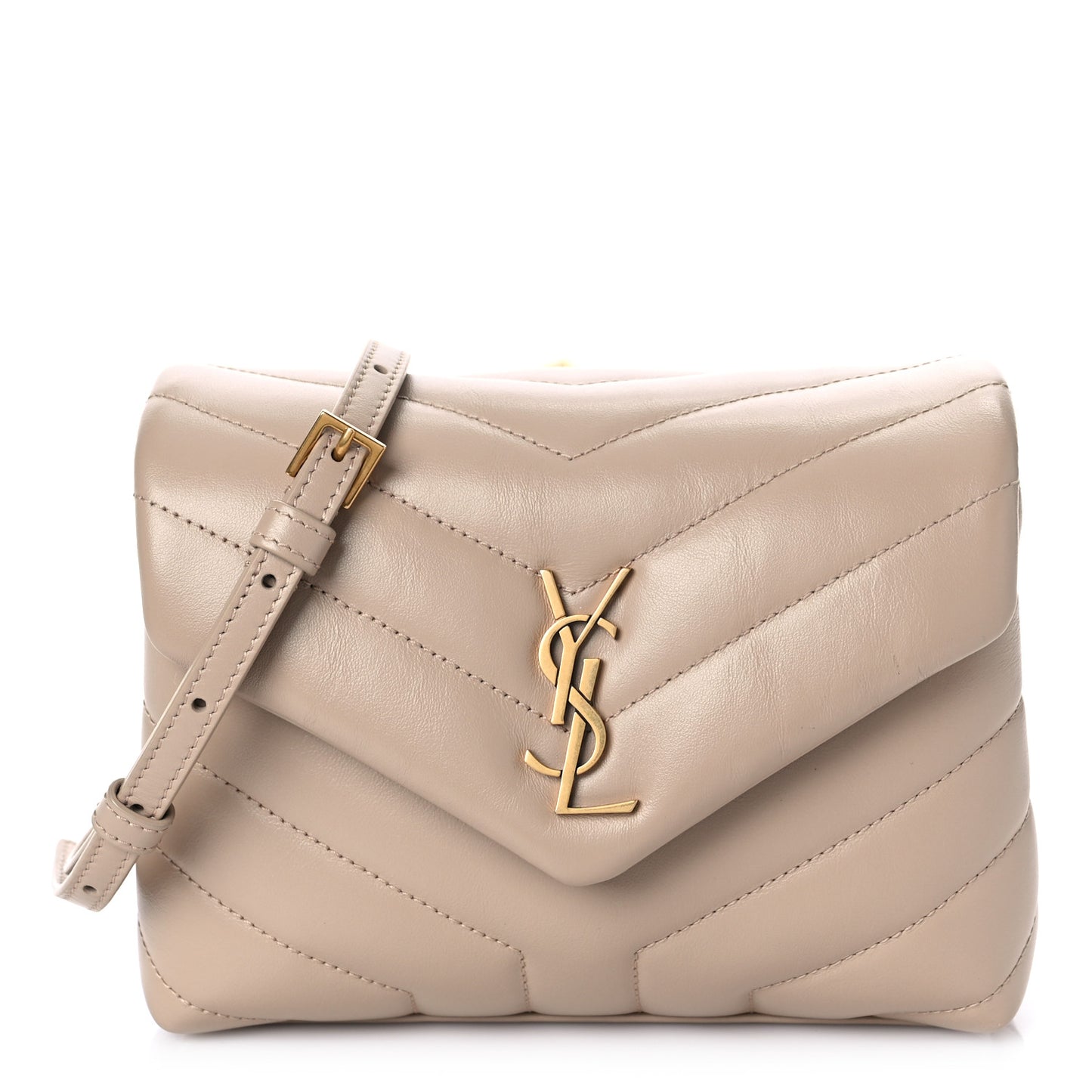 Calfskin Y Quilted Monogram Toy Loulou Crossbody Bag Latte