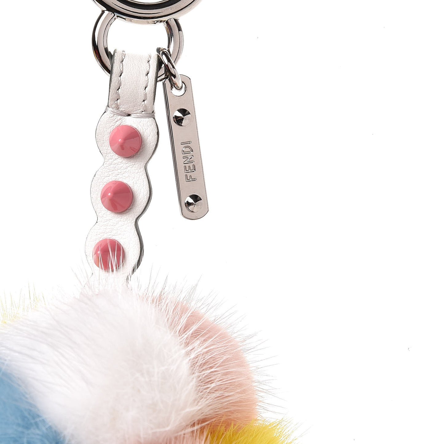 Mink Fur Calfskin Fun Fair Bag Charm Multicolor