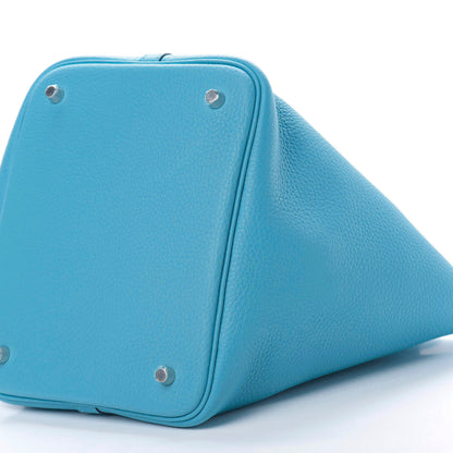 Hermes Taurillon Clemence Picotin Lock 22 MM Bleu Du Nord 9 of 11