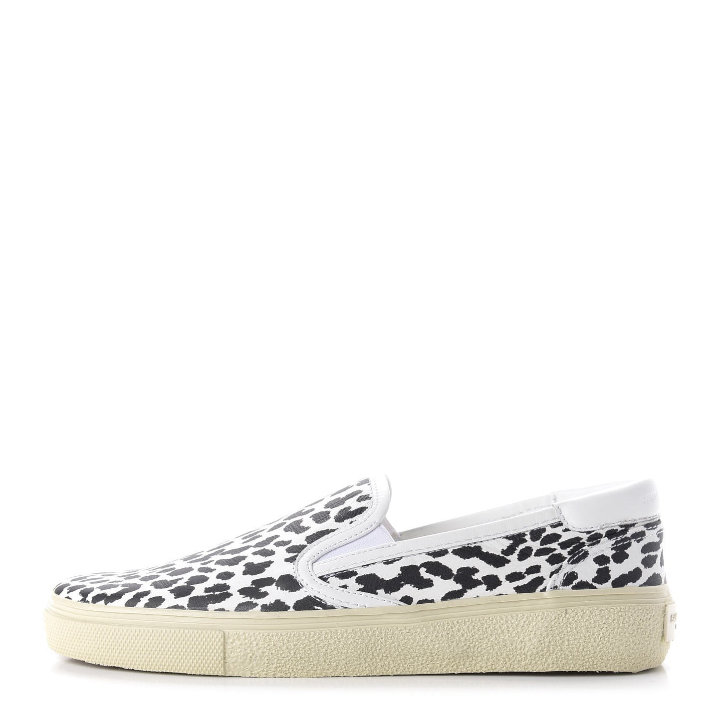 Soft Calfskin Babycat Leopard Womens Skate Slip On Sneakers 39 Black White