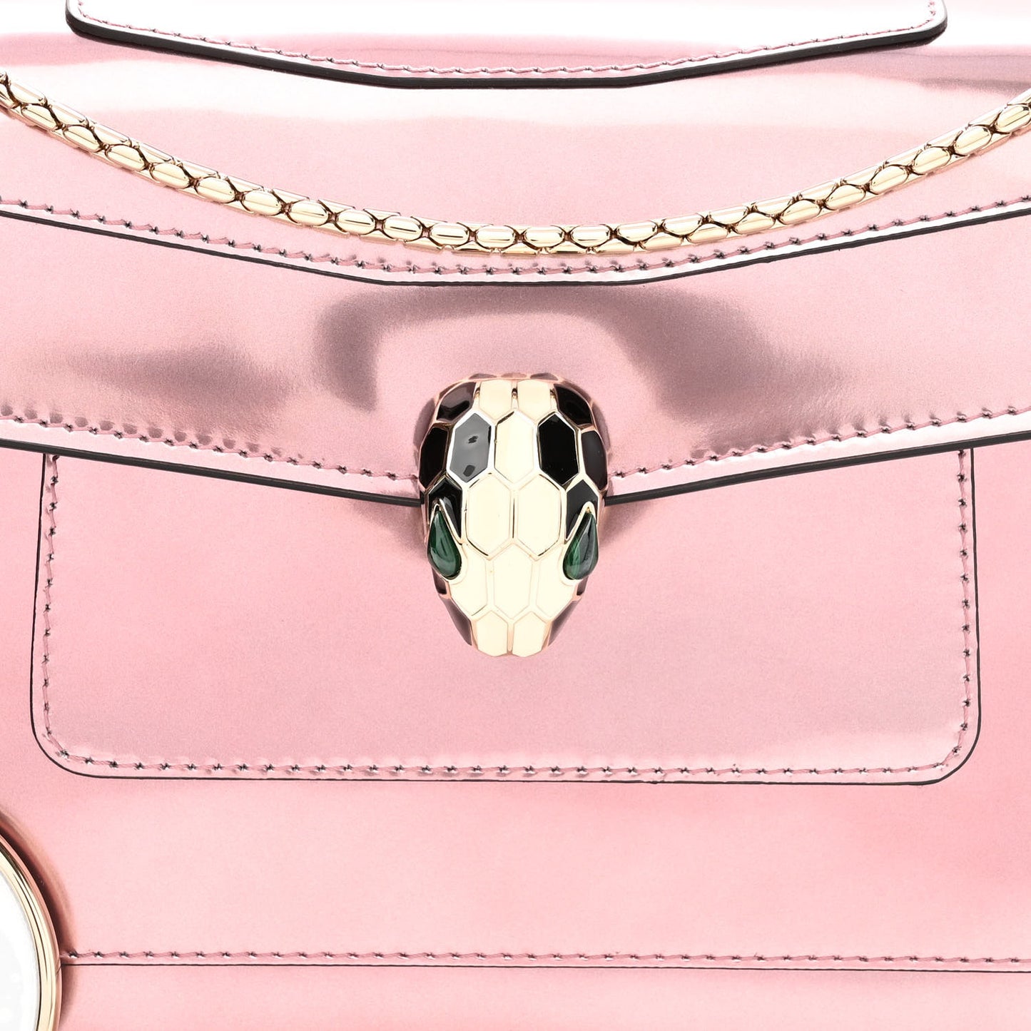 Metallic Calfskin Serpenti Forever Crossbody Bag Rose Quartz