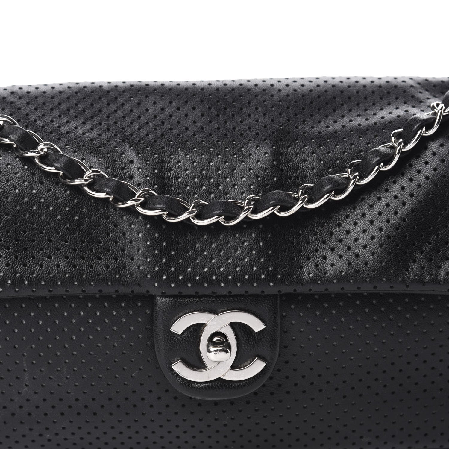 Chanel Lambskin Perforated Medium Baseball Spirit Flap Black 10 of 10