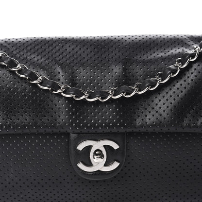Chanel Lambskin Perforated Medium Baseball Spirit Flap Black 10 of 10