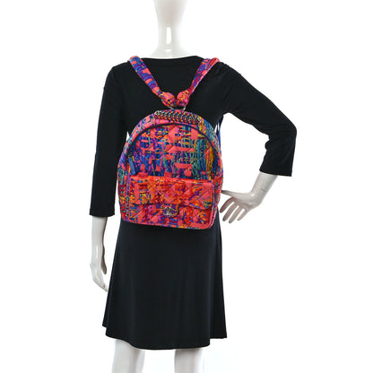 Chanel Foulard Fabric Quilted Printed Backpack Pink 2 of 9