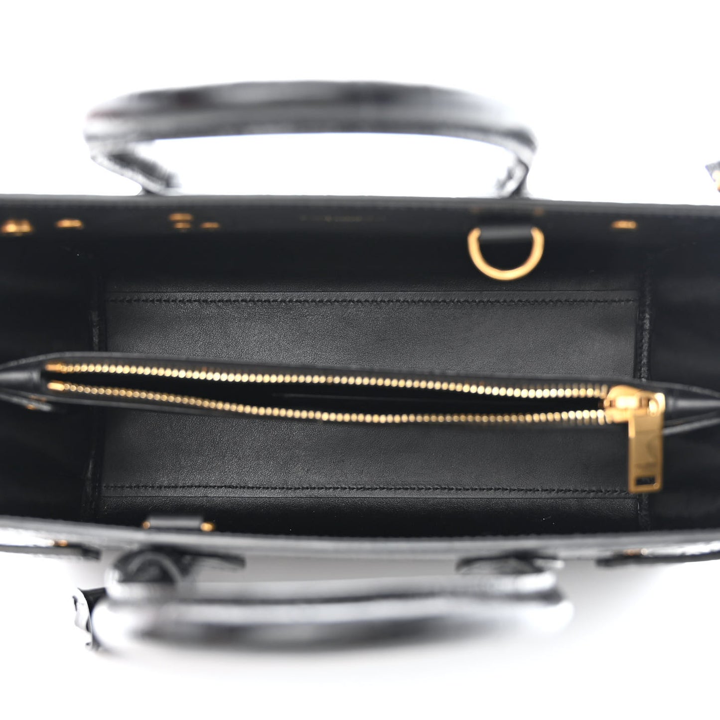 Calfskin Crocodile Embossed Baby Sac De Jour Black