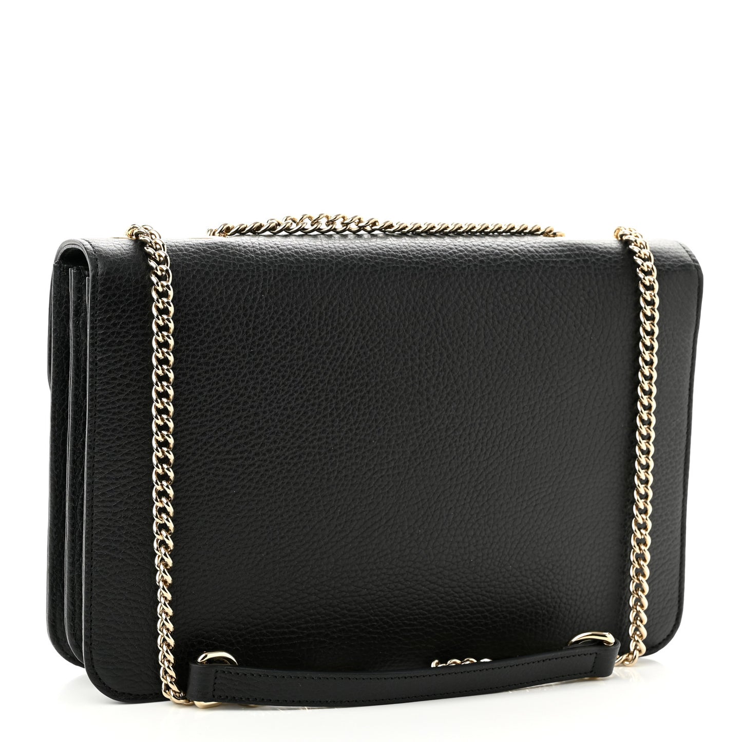 Dollar Calfskin Interlocking G Shoulder Bag Black
