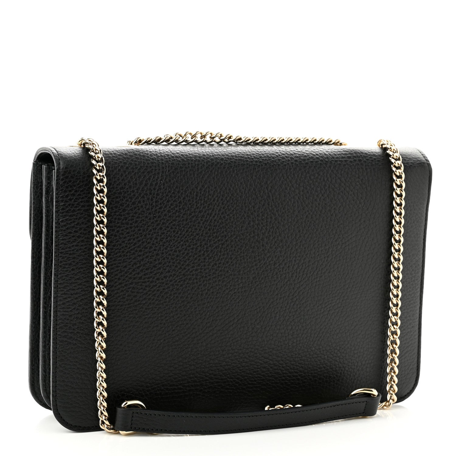 Gucci Dollar Calfskin Interlocking G Shoulder Bag Black 3 of 11