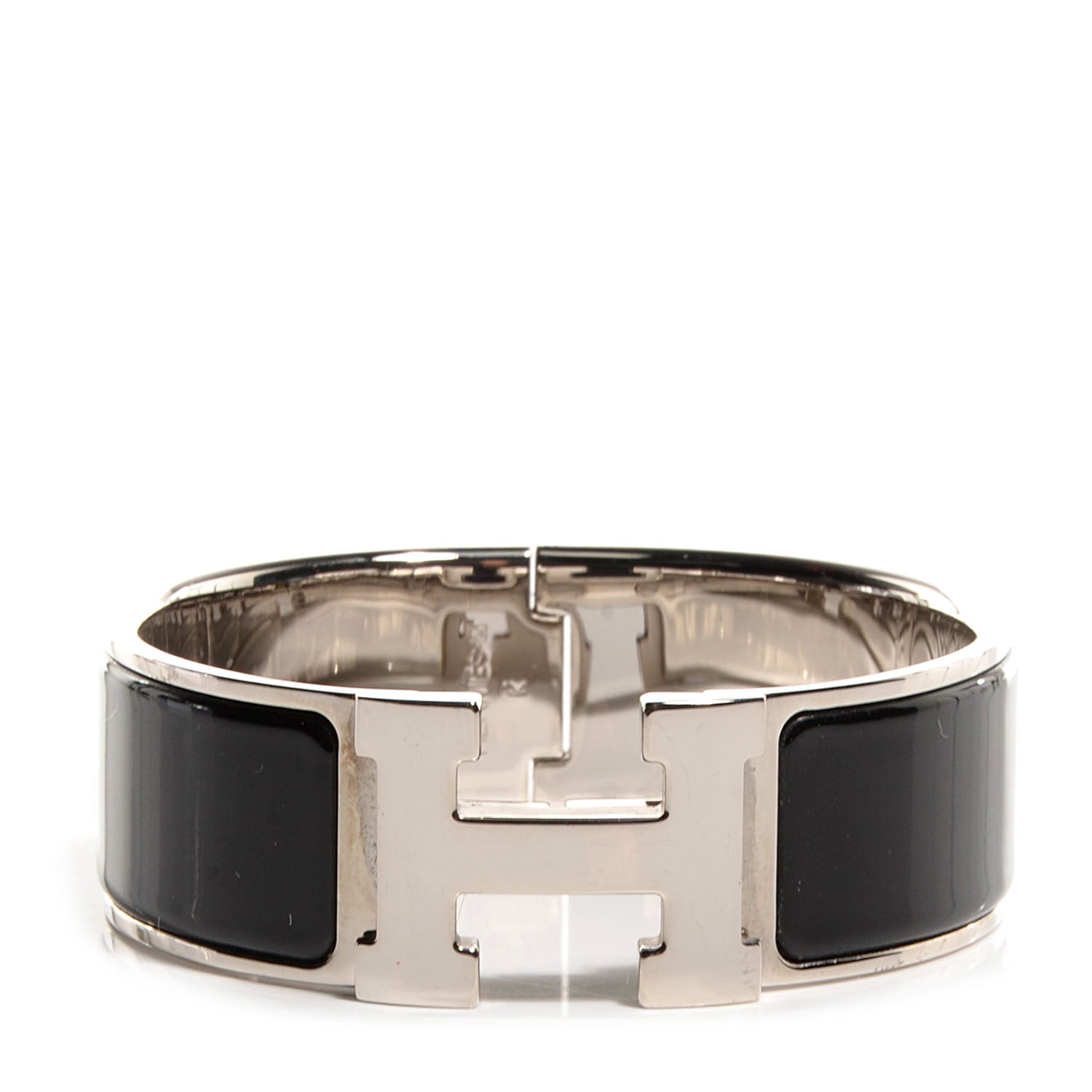 Hermes Enamel Wide Clic Clac H Bracelet PM Black 1 of 5