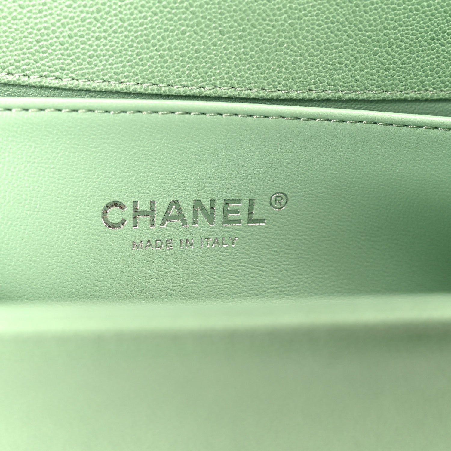 Chanel Caviar Quilted Medium Boy Flap Green 6 of 10