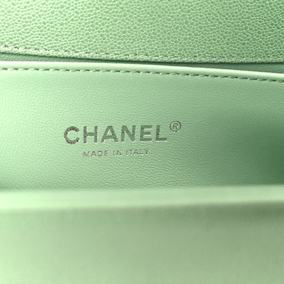 Chanel Caviar Quilted Medium Boy Flap Green 6 of 10