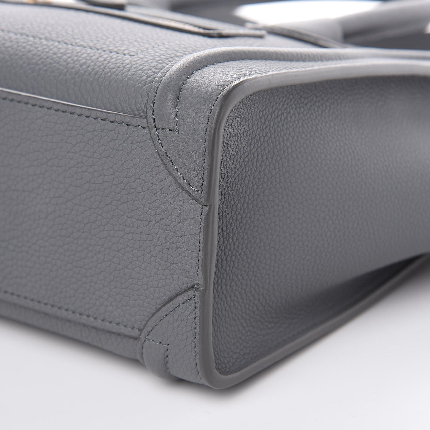 Drummed Calfskin Nano Luggage Kohl
