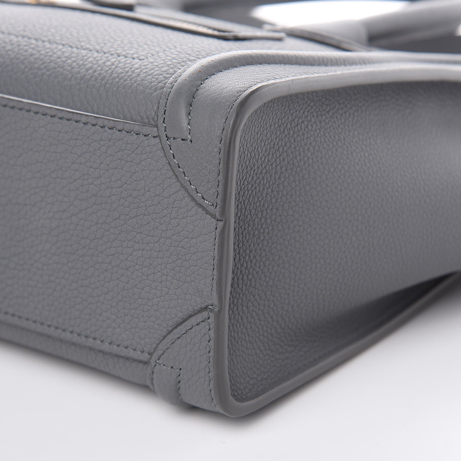 Celine Drummed Calfskin Nano Luggage Kohl 9 of 11
