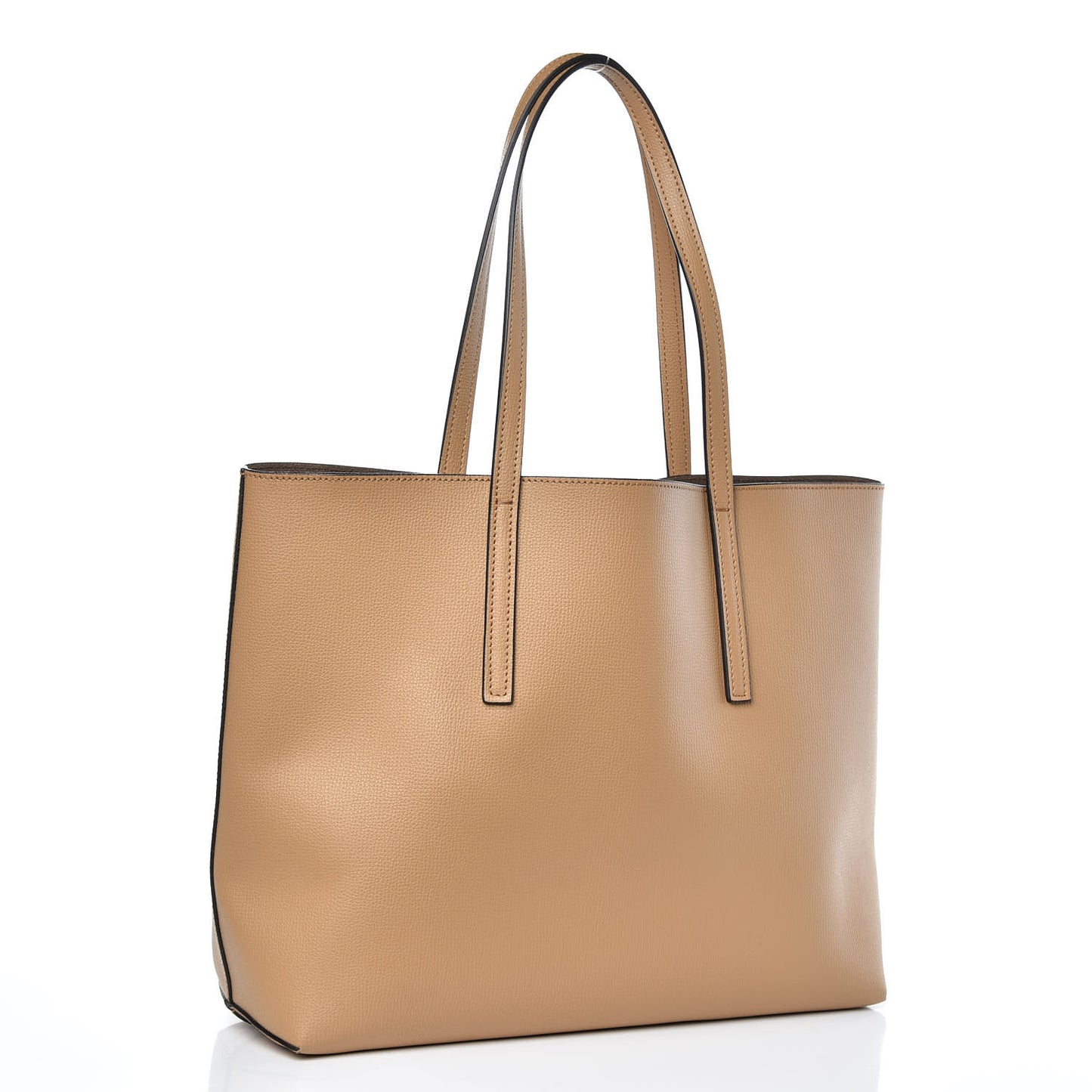 Vitello Vienna Enamel F is Fendi Shopping Tote Miele Scuro Taupe