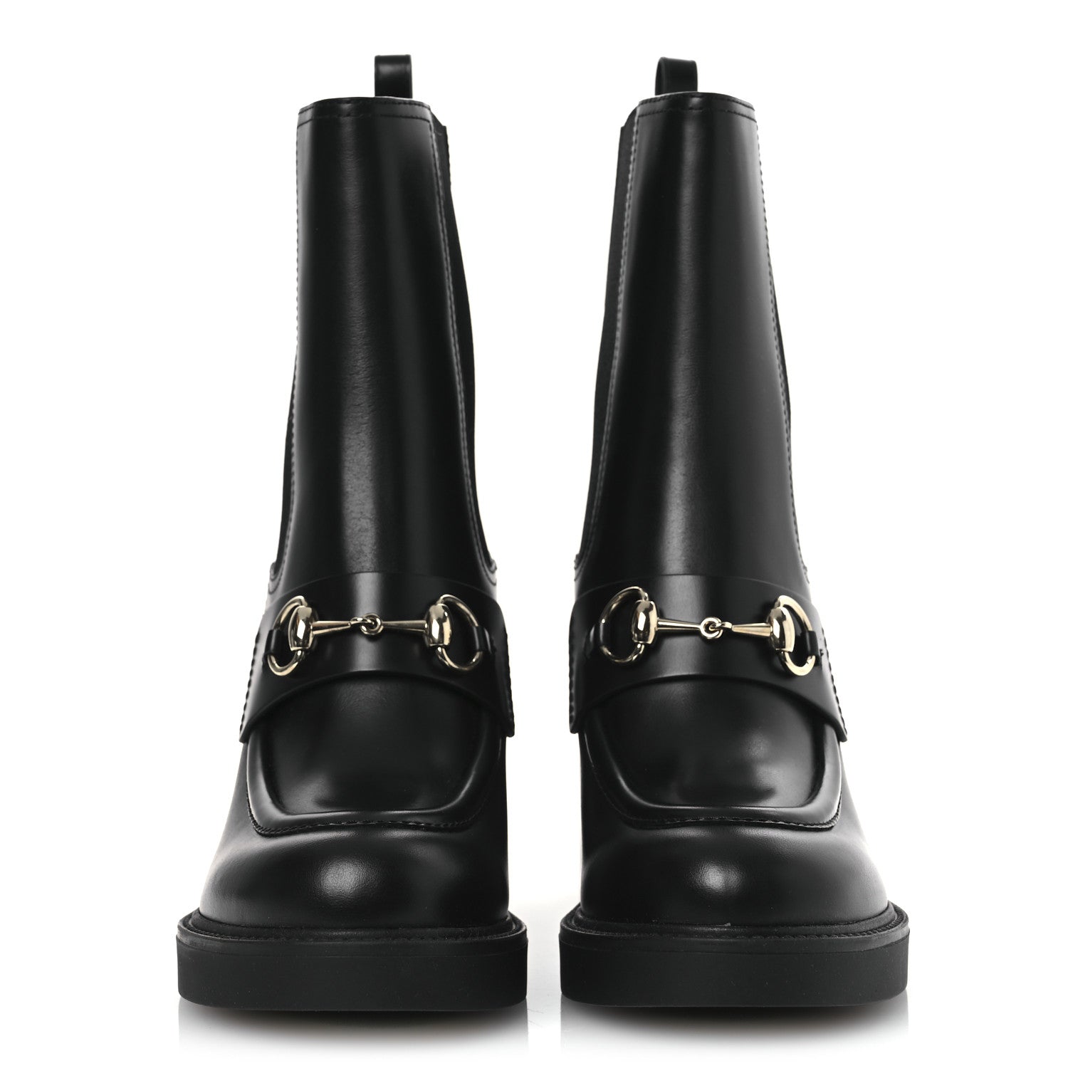 Gucci Calfskin Horsebit Ankle Boots 38 Black 3 of 11