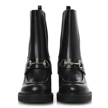 Gucci Calfskin Horsebit Ankle Boots 38 Black 3 of 11