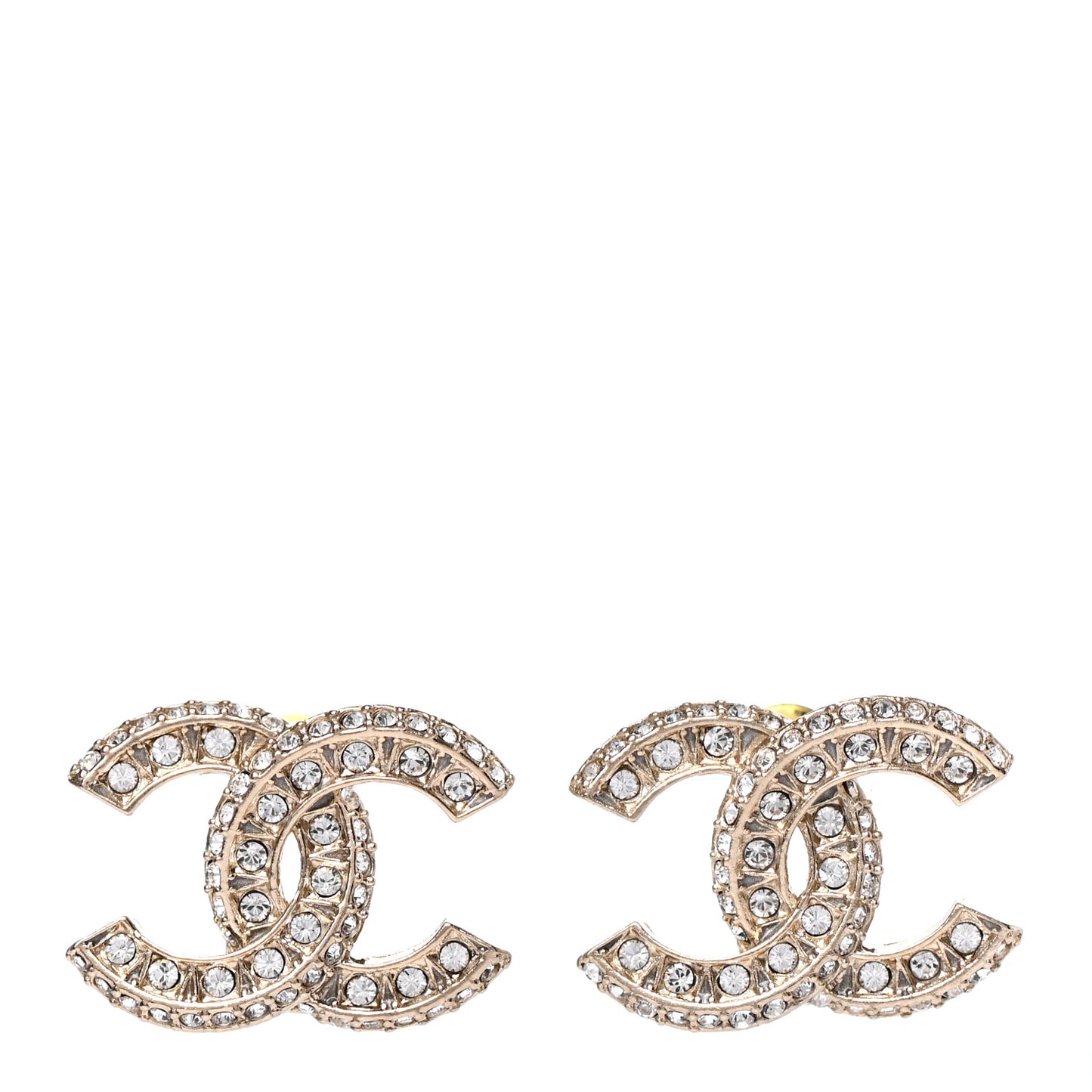 Crystal Timeless CC Earrings Light Gold