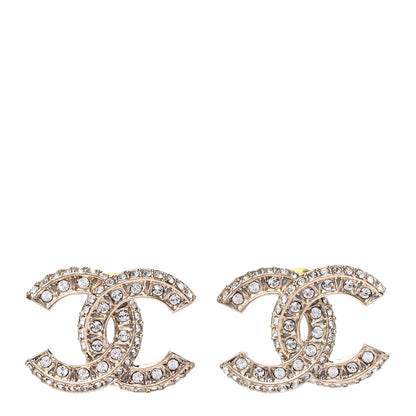 Chanel Crystal Timeless CC Earrings Light Gold 1 of 4