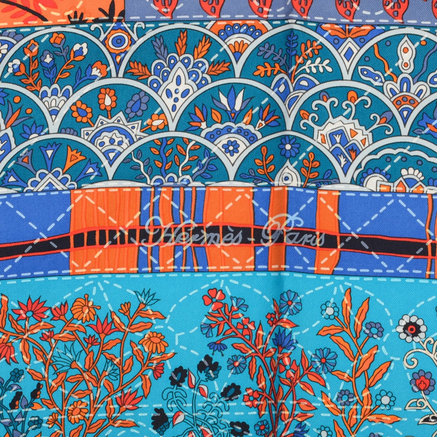 Silk Pique Fleuri de Provence Scarf 90