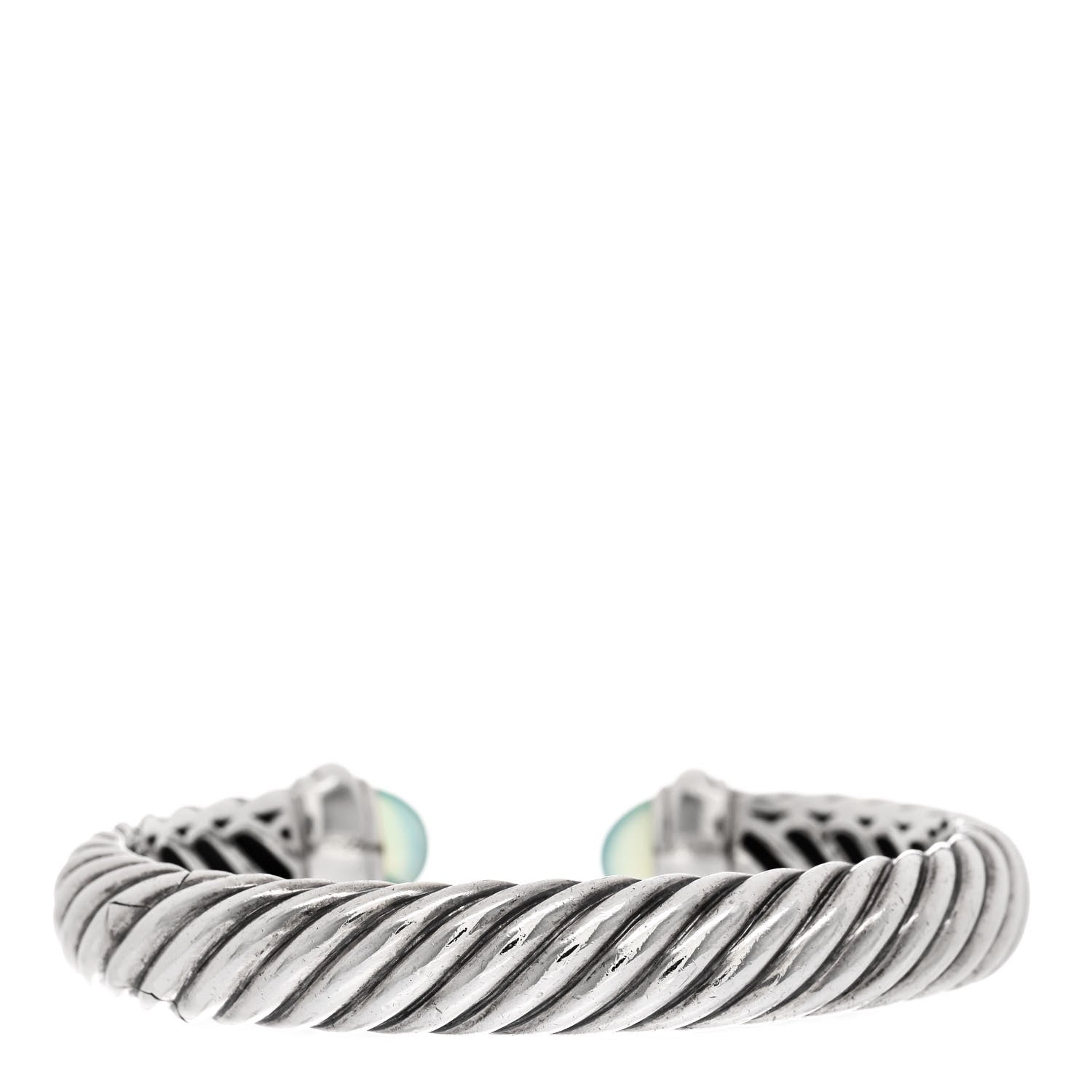 David Yurman Sterling Silver Chalcedony 10mm Waverly Bracelet 2 of 4