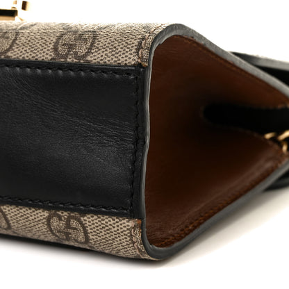 Gucci GG Supreme Monogram Calfskin Small Padlock Shoulder Bag Beige Black Cuir 9 of 13