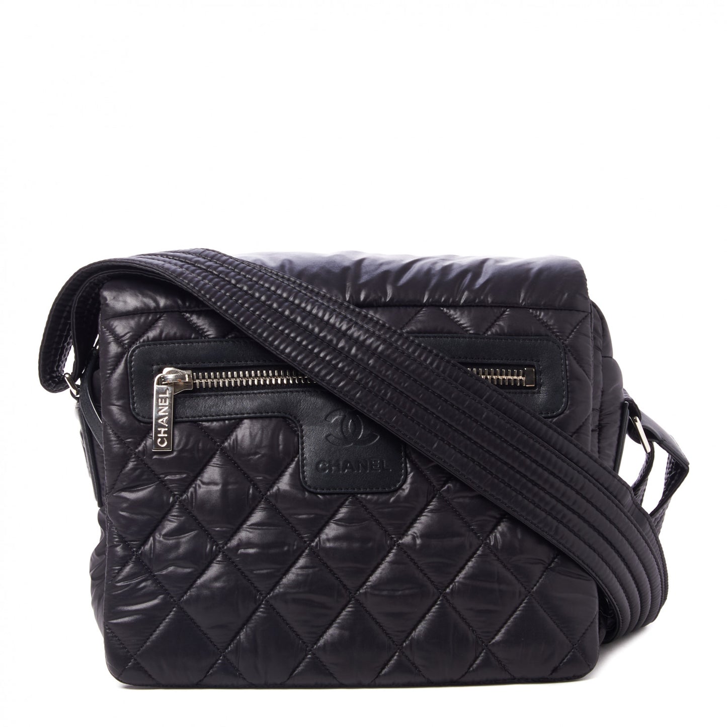 Nylon Small Coco Cocoon Messenger Bag Black