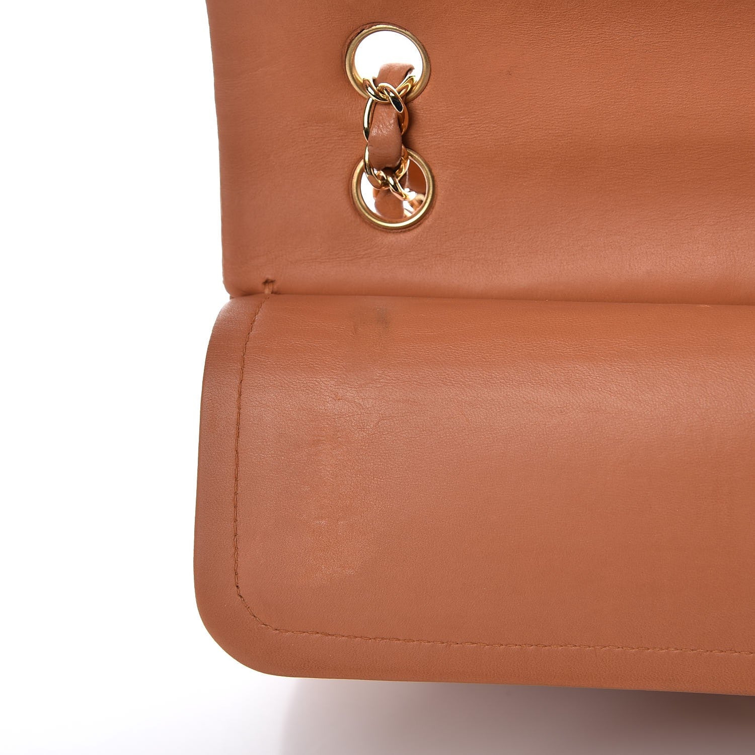 Chanel Lambskin Quilted Medium Double Flap Camel 12 of 13