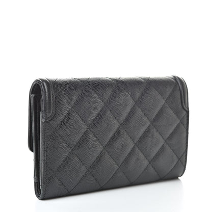 Chanel Caviar Quilted Medium Filigree Flap Wallet Black 3 of 9