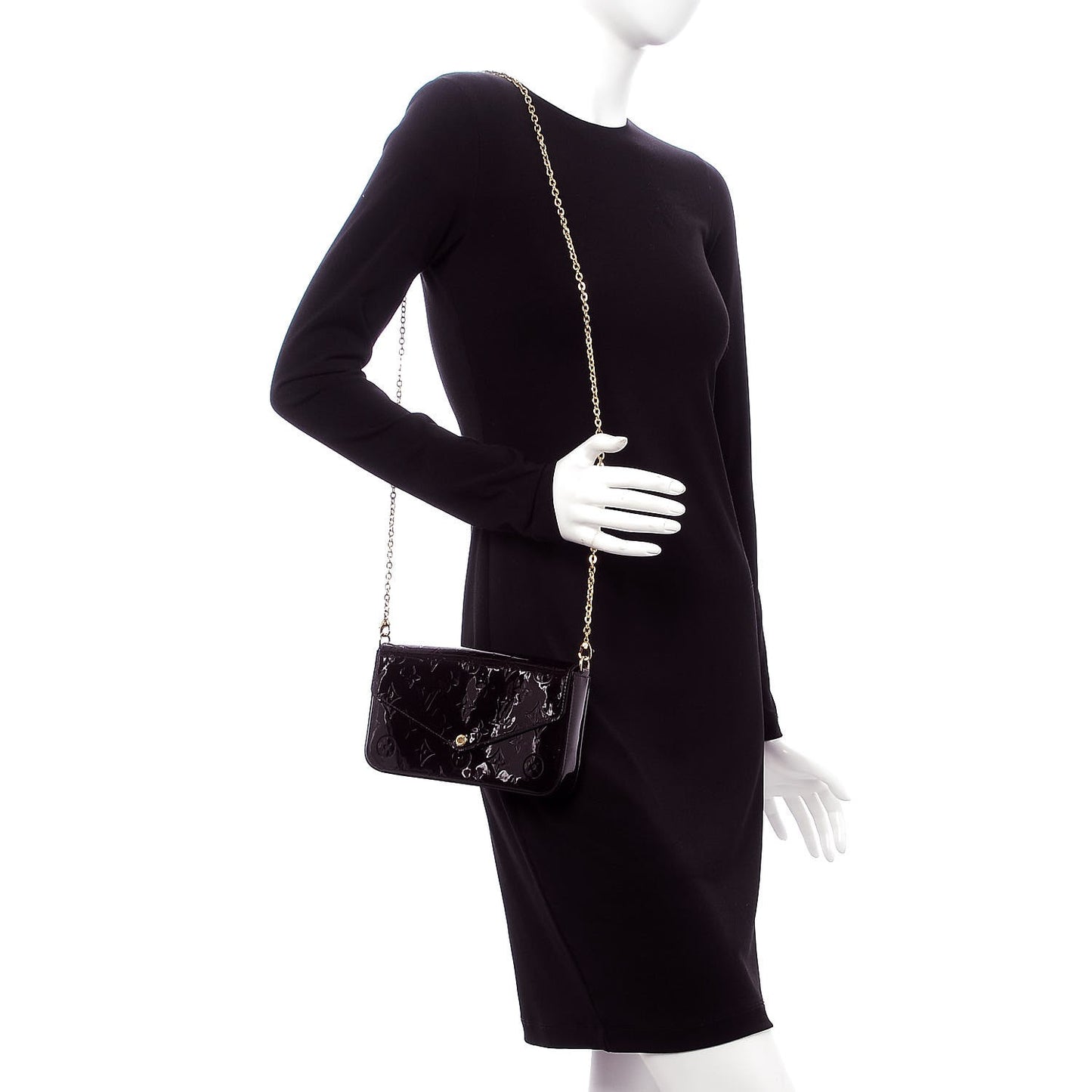 Vernis Pochette Felicie Chain Wallet Amarante