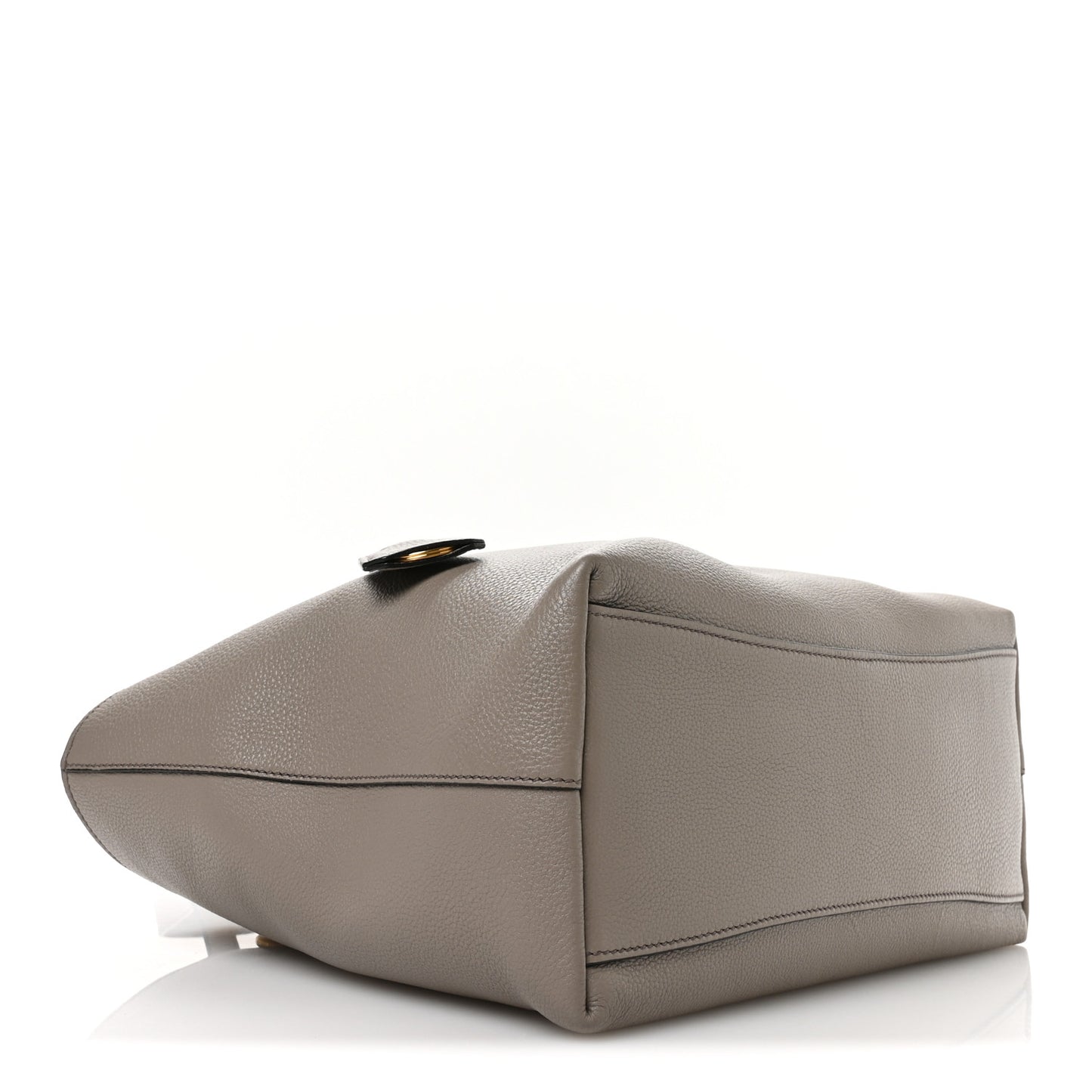 Vitello Phenix Embossed Logo Tote Argilla