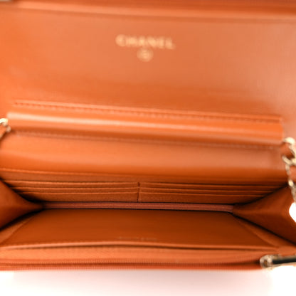 Chanel Caviar Quilted Wallet on Chain WOC Light Brown 5 of 11