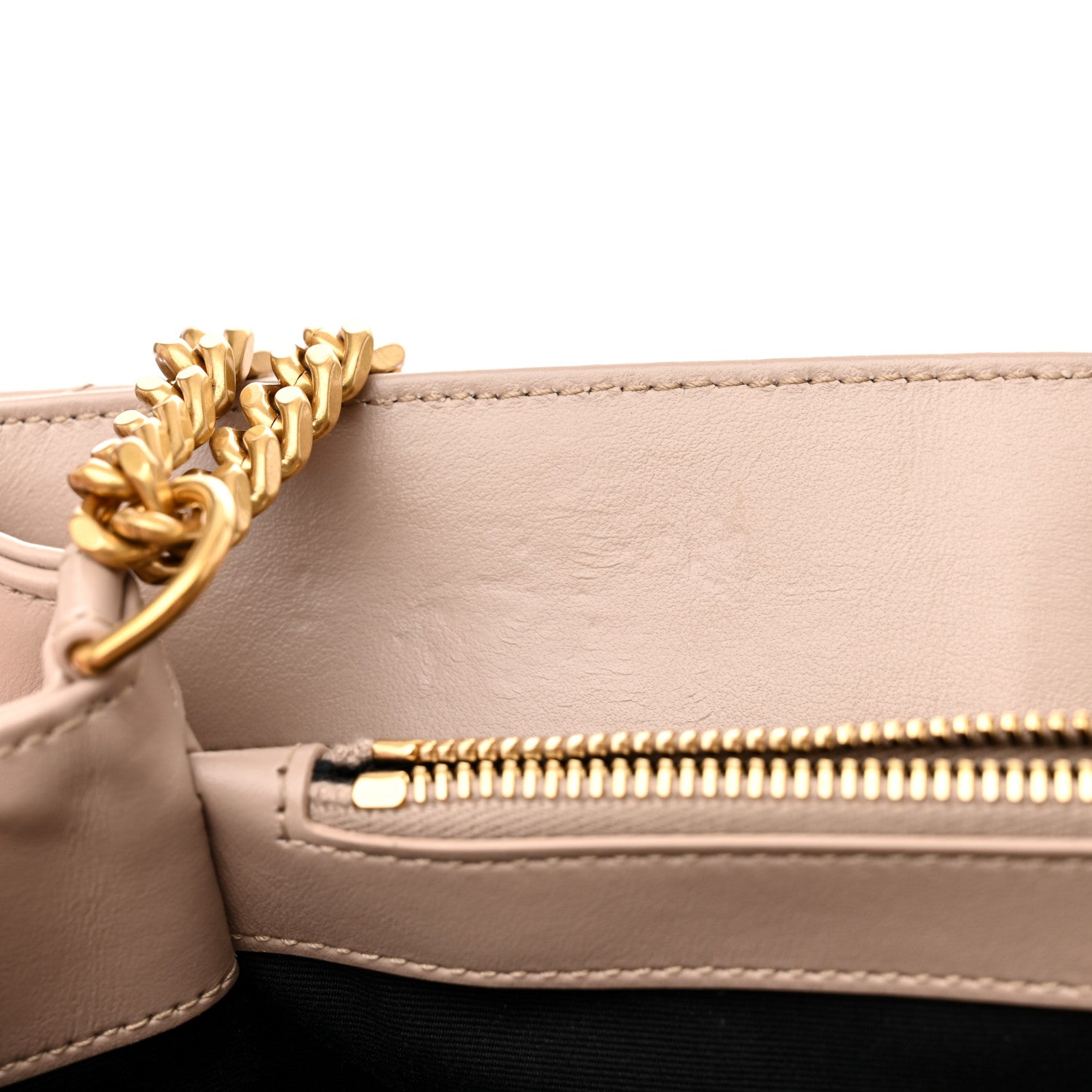 Saint Laurent Calfskin Y Quilted Monogram Medium Loulou Chain Satchel Light Natural 11 of 14