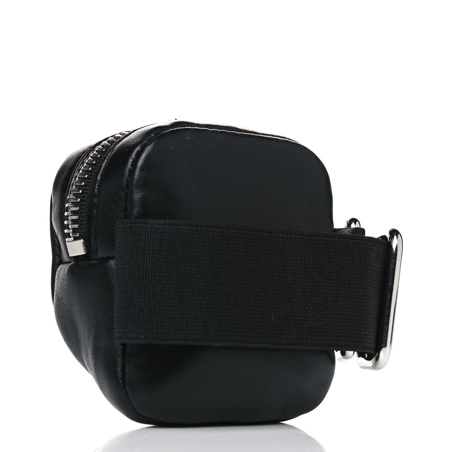 Nappa Re-Nylon Metal Triangle Logo Mini Arm Pouch Black