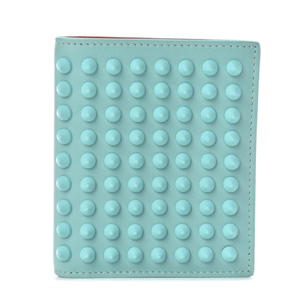 Christian Louboutin Calfskin Spiked Bi-Fold Wallet Turquoise 1 of 7